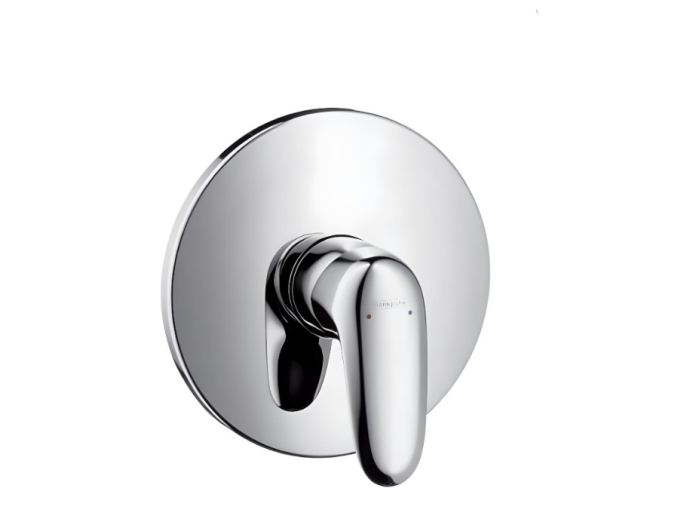 На изображении товар Смеситель для душа Hansgrohe Metris E, однорычажный, внешняя часть, цвет хром от официального представителя в Москве