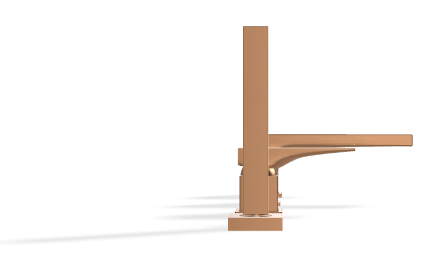 Смеситель для ванны Carlo Frattini Zeta, на борт, на 4 отверстия, двухрычажный, с изливом, вытяжным ручным душем, цвет брашированная бронза - изображение 2