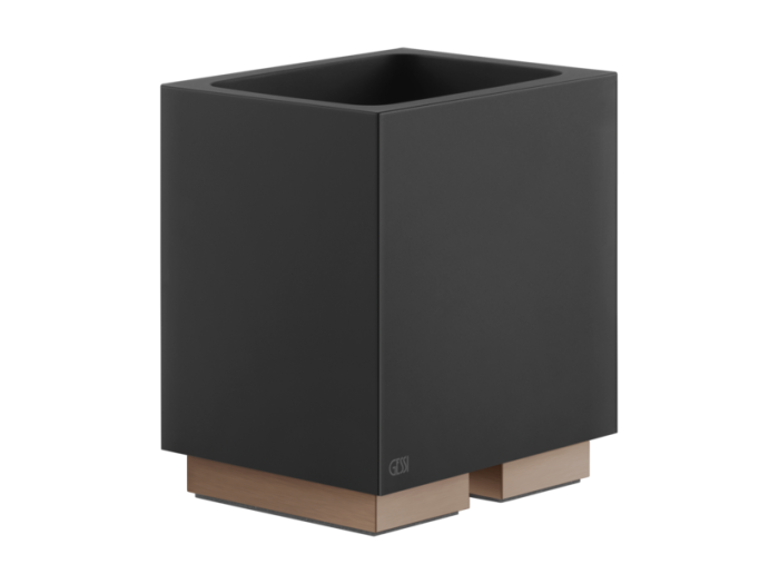 На изображении товар Стакан Gessi Rettangolo, настольный, 105хh125х85 мм, цвет Black/Copper Brushed PVD от официального представителя в Москве