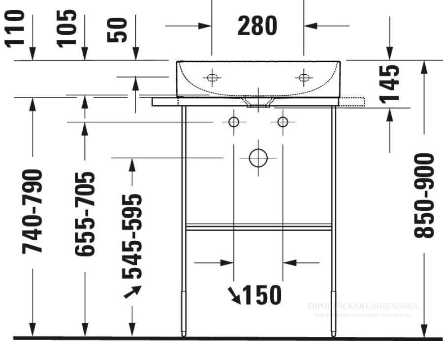 Раковина Duravit DuraSquare для мебели, 500х470 мм, без перелива, с 1 отверстием под смеситель, цвет белый - изображение 8