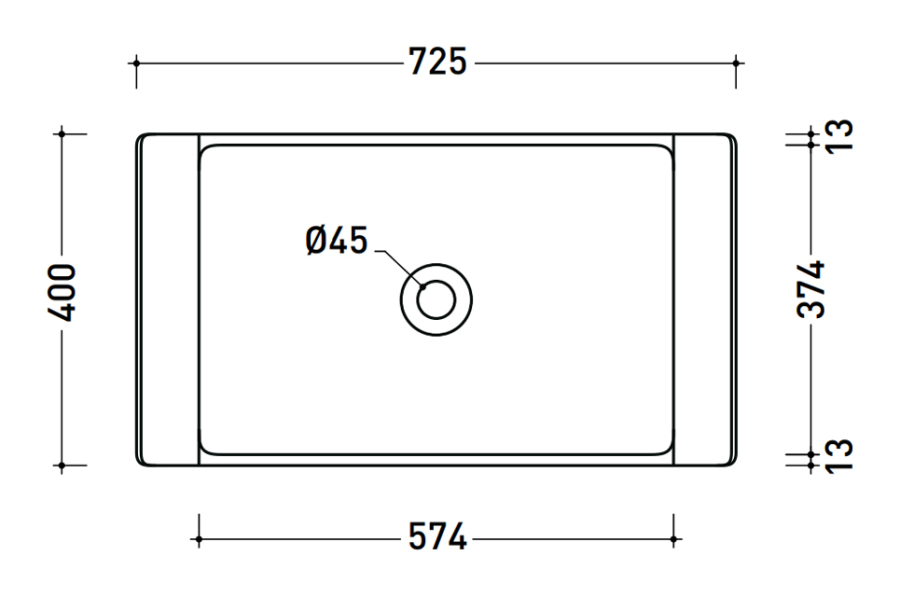 Раковина Flaminia Box 60, накладная, 725х400 мм, цвет Carbone - изображение 3
