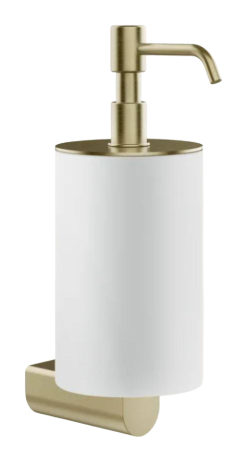 Дозатор для жидкого мыла Gessi Rilievo, настенный, колба из композитного материала, Н-222 мм, цвет Brushed Brass PVD