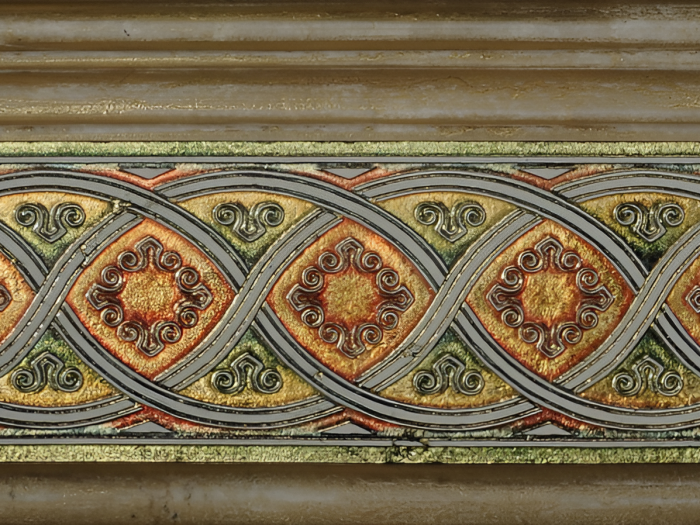 На изображении товар Akros Venezia Камень Decorative Art Ducale M2058T Biancone Gold 9,8X30,5X1 от официального представителя в Москве