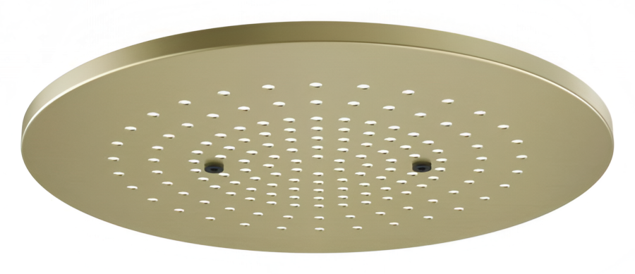 Накладная панель Gessi Afilo, хромотерапия, функция тропический дождь, внешняя часть, Ø350 мм, цвет brushed brass PVD
