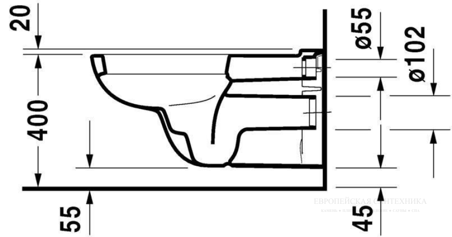 Унитаз подвесной Duravit D-Code, 360 x 700 мм, для лиц с ограниченными возможностями, цвет белый - изображение 3