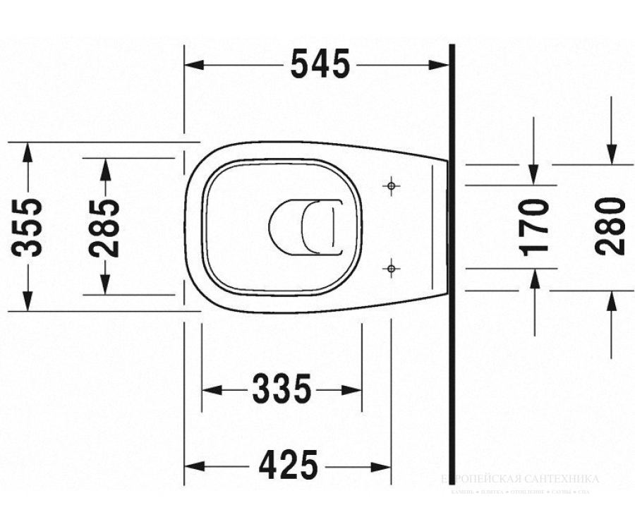 Унитаз подвесной Duravit D-Code, 545 х 355 мм, вертикальный смыв, цвет белый - изображение 9