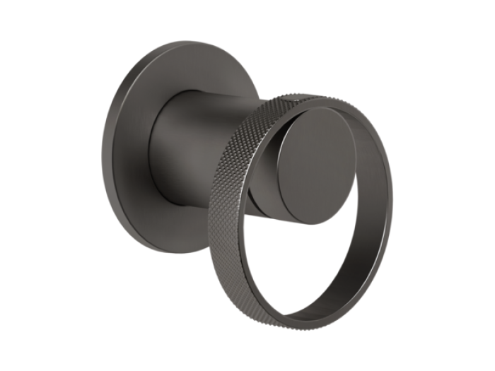 На изображении товар Cмеситель Gessi Anello, настенный, встраиваемый, без излива, на 1 потребителя, цвет Black Metal Brushed PVD от официального представителя в Москве