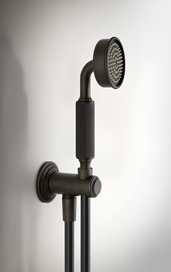 Ручной душ Gessi Venti20, с шланговым подсоединением, держателем, шлангом, цвет Black Metal Brushed PVD - изображение 1