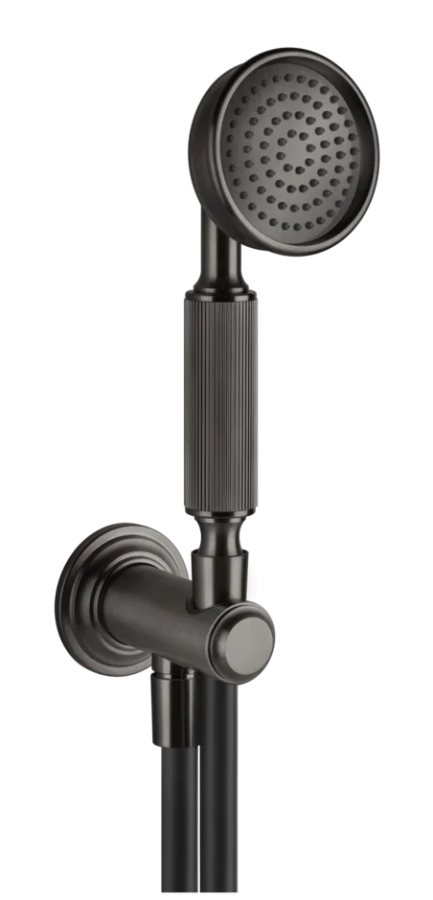 Ручной душ Gessi Venti20, с шланговым подсоединением, держателем, шлангом, цвет Black Metal Brushed PVD