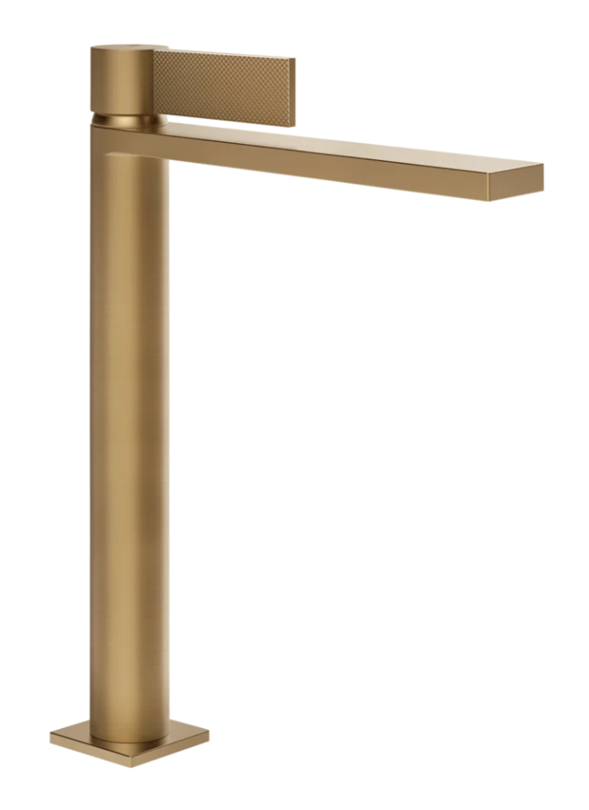Смеситель для раковины Gessi Inverso, высокий, без донного клапана, цвет Warm Bronze Brushed PVD