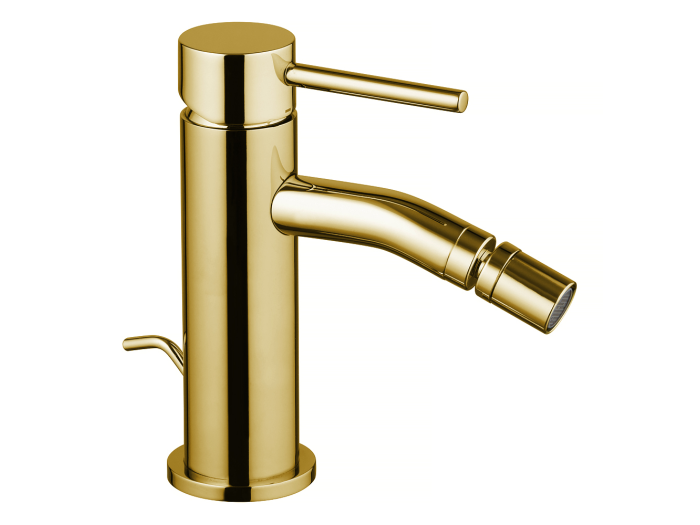 На изображении товар Смеситель для биде Carlo Frattini Spillo Up , донный клапан, цвет золото брашированное от официального представителя в Москве