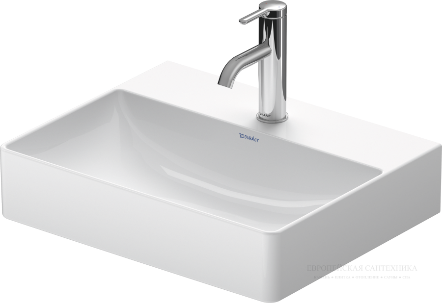 Раковина Duravit DuraSquare компакт для мебели, 500x400 мм, без перелива, без отверстий под смеситель, цвет белый - изображение 1