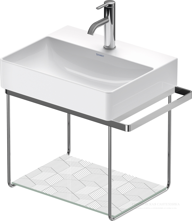 Раковина Duravit DuraSquare компакт для мебели, 500x400 мм, без перелива, без отверстий под смеситель, цвет белый - изображение 4