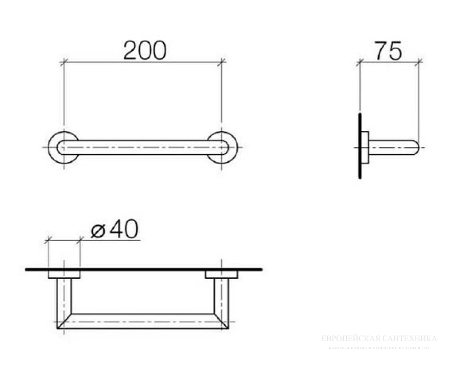 Поручень Dornbracht Tara Logic 200 мм, цвет золото - изображение 1