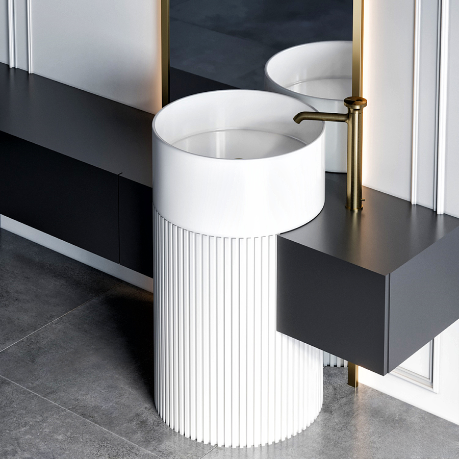 Cмеситель для раковины Gessi Origini, высокий, с  донным клапаном, цвет Matte Black - изображение 3