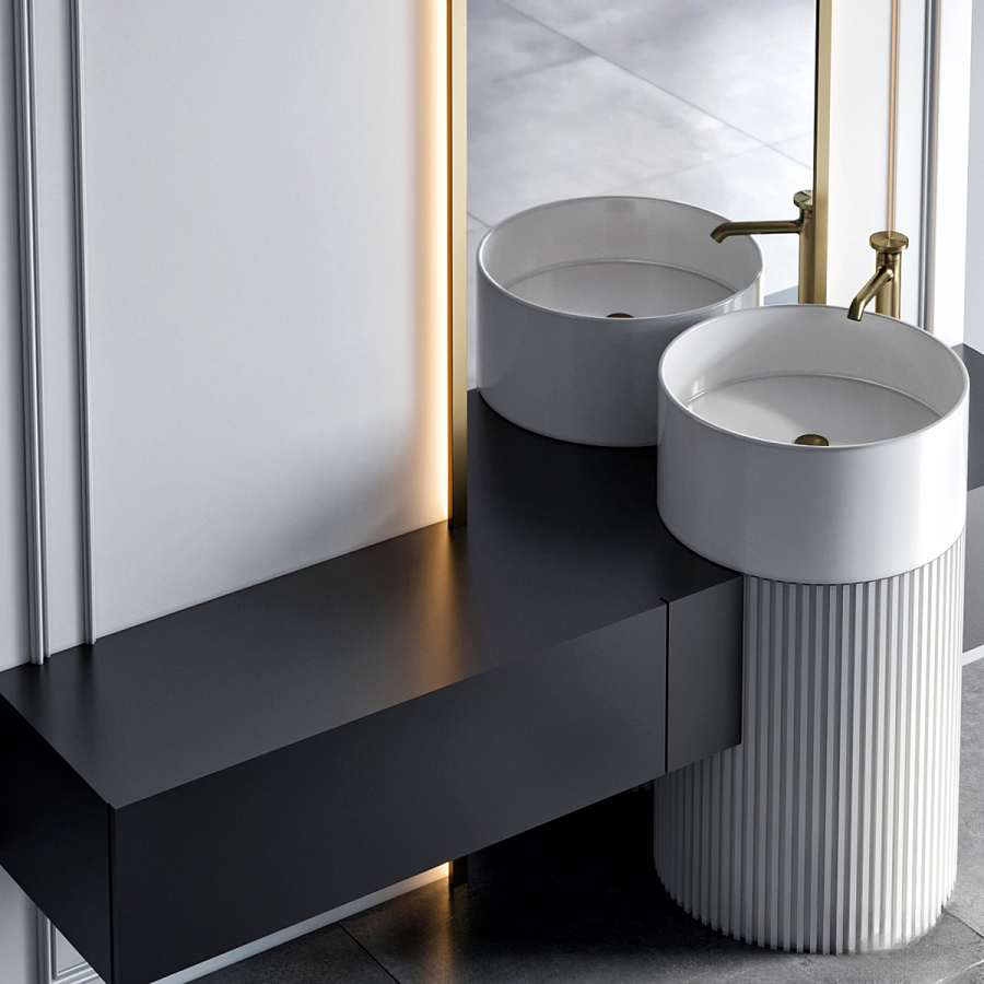 Cмеситель для раковины Gessi Origini, высокий, с  донным клапаном, цвет Matte Black - изображение 4