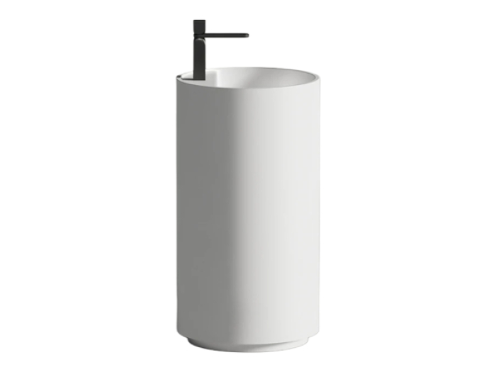 На изображении товар Раковина Salini Armonia TOP 01, отдельностоящая  450х450х820h мм,  нестандарт, 1 отверстие для смесителя, материал S-Sense глянцевый от официального представителя в Москве