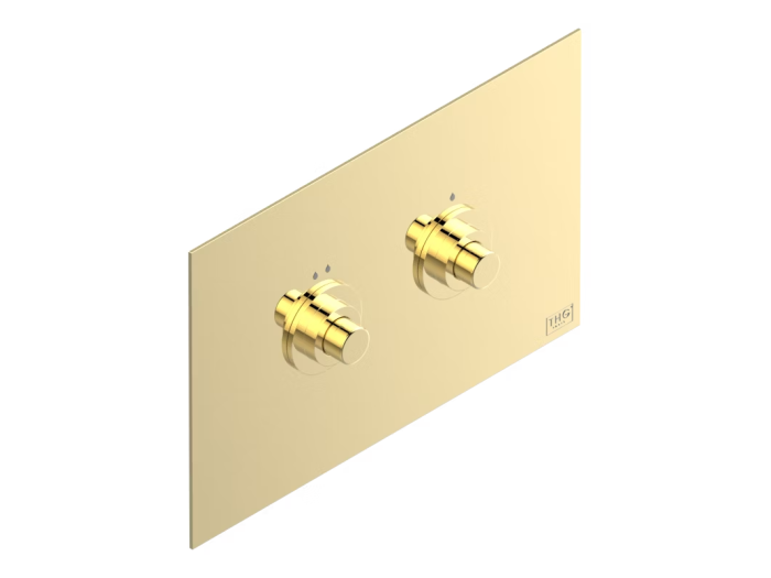 На изображении товар Панель смыва O THG совместимая с баком GEBERIT SIGMA, цвет золото от официального представителя в Москве