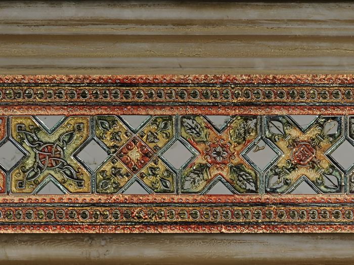 На изображении товар Akros Venezia Камень Decorative Art Ducale M2055T Biancone Gold 9,8X30,5X1 от официального представителя в Москве