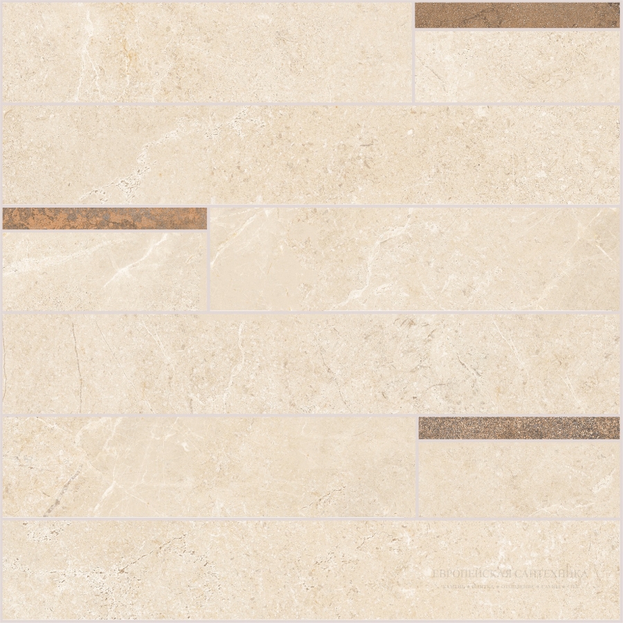 La Fabbrica Ava Керамогранит Noble Stone 30X30 Mosaico Modulo Beige Nat Ret