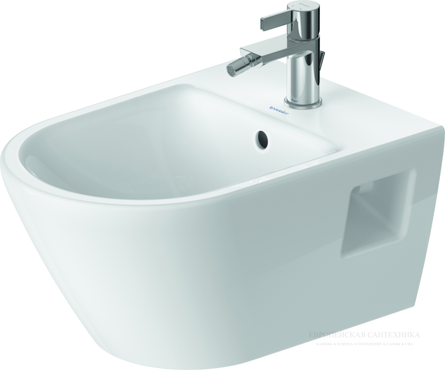 Биде подвесное Duravit D-Neo, 370 x 540 мм, цвет белый с WonderGliss - изображение 1