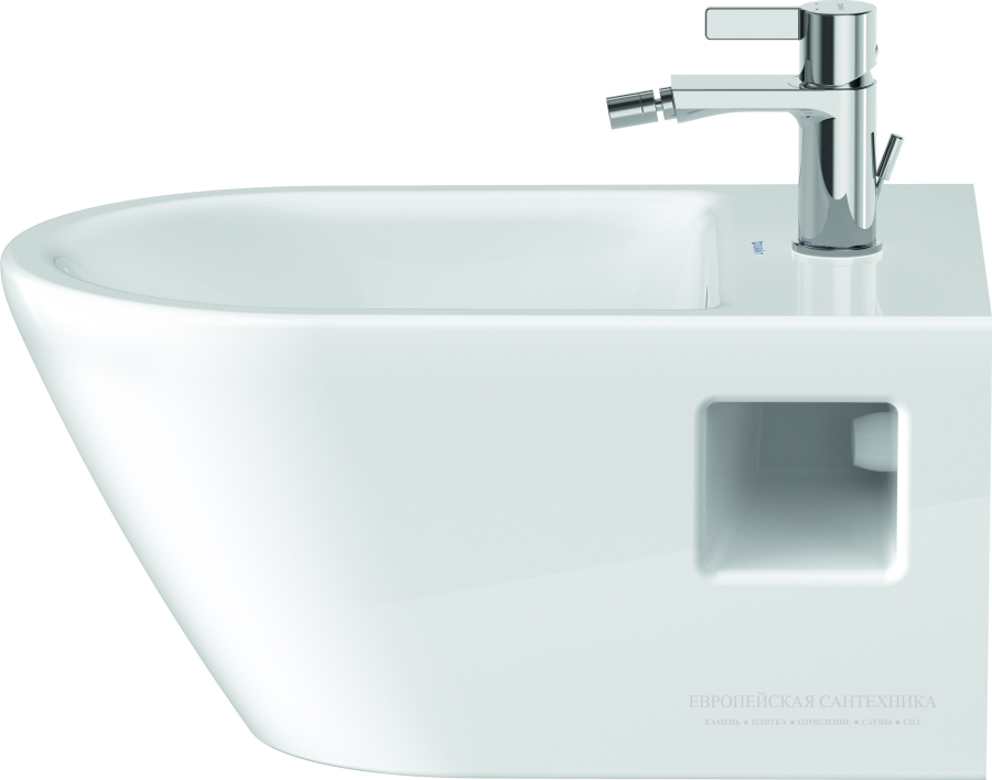 Биде подвесное Duravit D-Neo, 370 x 540 мм, цвет белый с WonderGliss - изображение 2