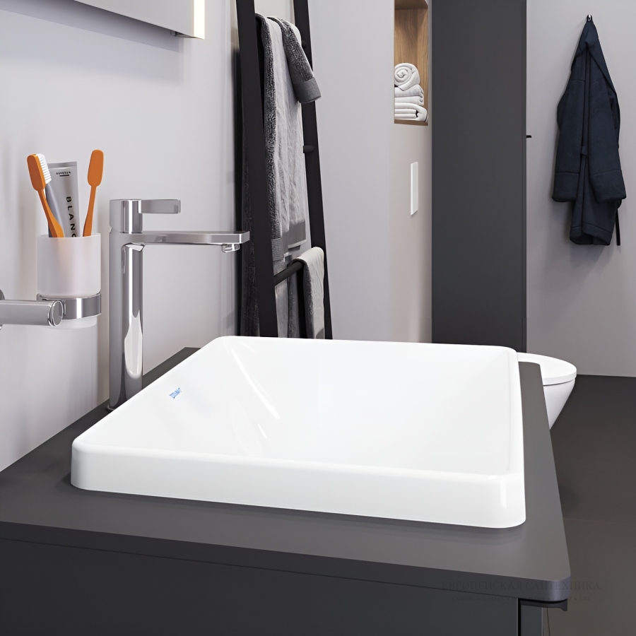 Раковина Duravit D-Neo встраиваемая сверху, 600x435 мм, без перелива, цвет белый с покрытием WonderGliss - изображение 3