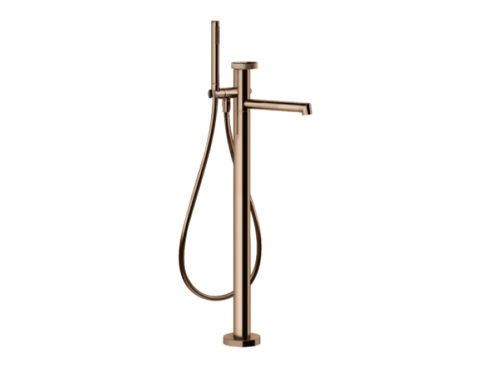 Смеситель для ванны Gessi Anello, напольный, 161х329мм, с душевой лейкой, цвет Copper PVD