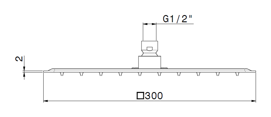 Верхний душ Newform, дождевая струя, нержавеющая сталь, 300х300х2h мм, цвет Matt Black - изображение 1