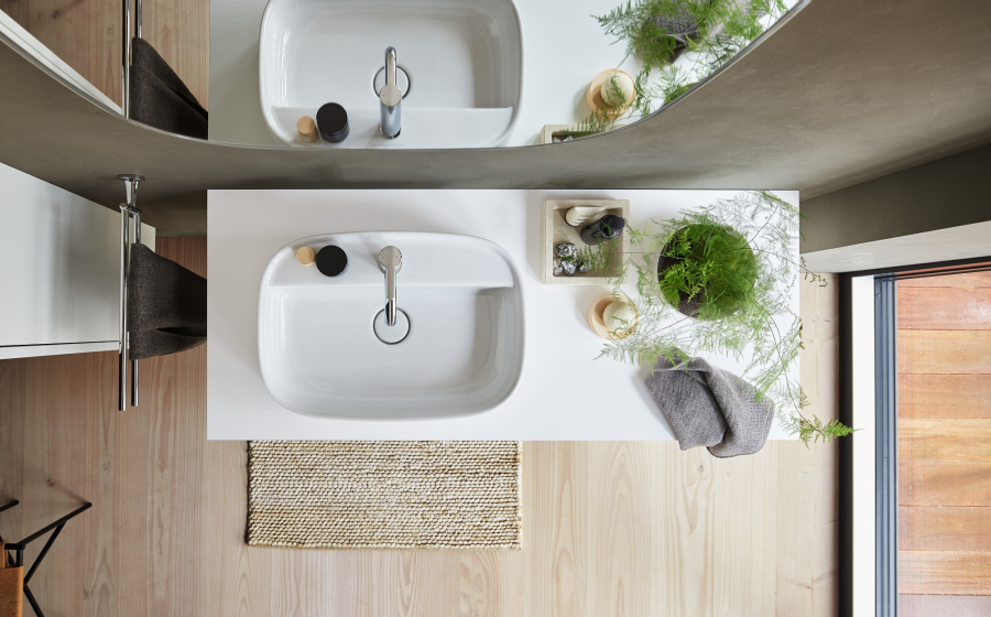 Раковина Duravit Zencha, накладная, без перелива, с 1 отверстием под смеситель, 550х390 мм, цвет Anthrazit Matt с WonderGliss - изображение 5