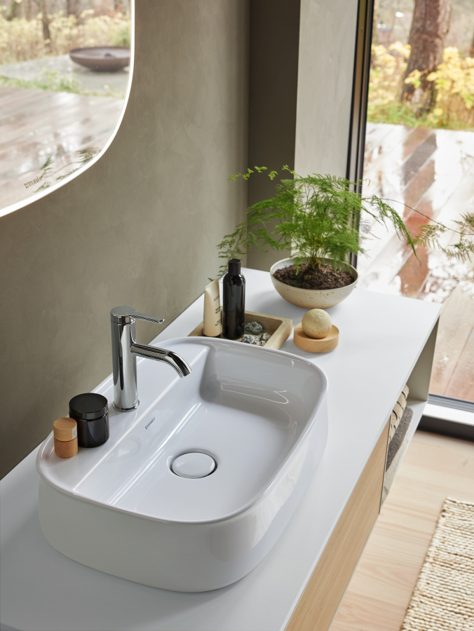 Раковина Duravit Zencha, накладная, без перелива, с 1 отверстием под смеситель, 550х390 мм, цвет Anthrazit Matt с WonderGliss - изображение 4