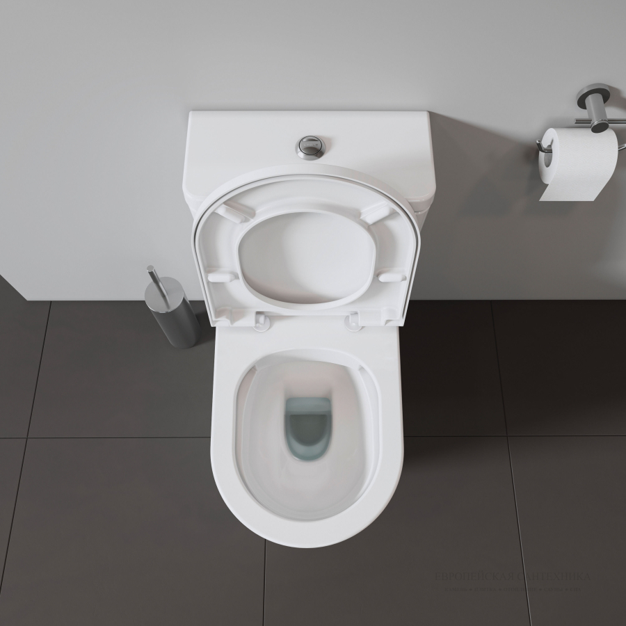 Унитаз напольный Duravit D-Neo Rimless, 370 x 650 мм, безободковый, слив Vario, цвет белый - изображение 10