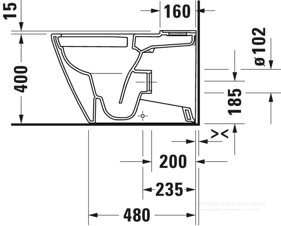 Унитаз напольный Duravit D-Neo Rimless, 370 x 650 мм, безободковый, слив Vario, цвет белый - изображение 12