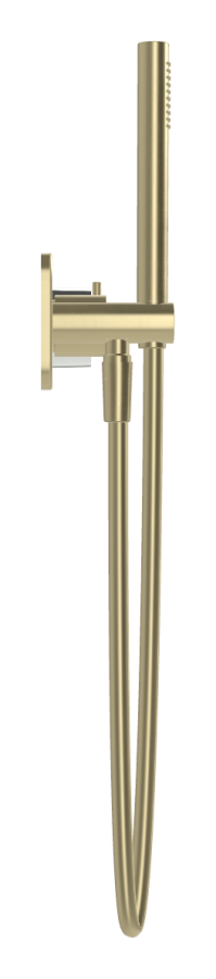 Смеситель для душа Carlo Frattini SO, с переключателем на 2 потребителя, ручным душем, гибким шлангом 1500 мм, без ручек, ширина 297 мм, внешняя часть, цвет брашированная шампань - изображение 2