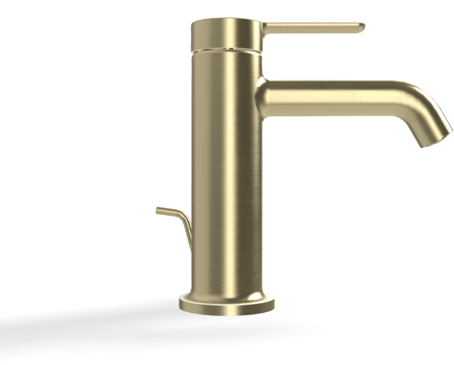 Смеситель для раковины Carlo Frattini Snap, с 2 гибкими шлангами, донным клапаном Click-Clack, глубина 142 мм, цвет брашированная шампань - изображение 2