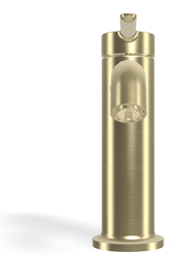 Смеситель для раковины Carlo Frattini Snap, с 2 гибкими шлангами, донным клапаном Click-Clack, глубина 142 мм, цвет брашированная шампань - изображение 1