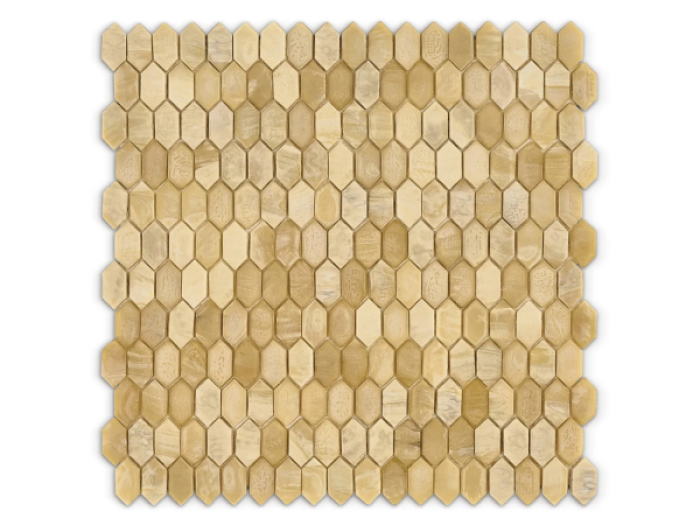 На изображении товар Sicis Стеклянная мозаика Crystal Rutilio chips size 31x15 mm sheet size 304x300 mm от официального представителя в Москве