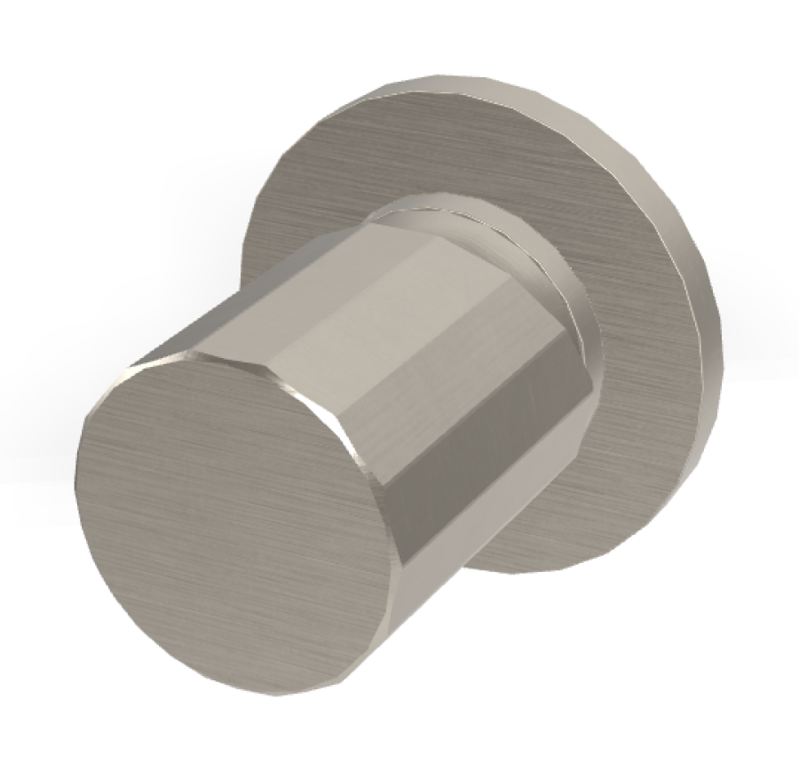 Смеситель для душа Carlo Frattini Spillo Tech, ручка V Collection, Ø70 мм, внешняя часть, цвет никель брашированный