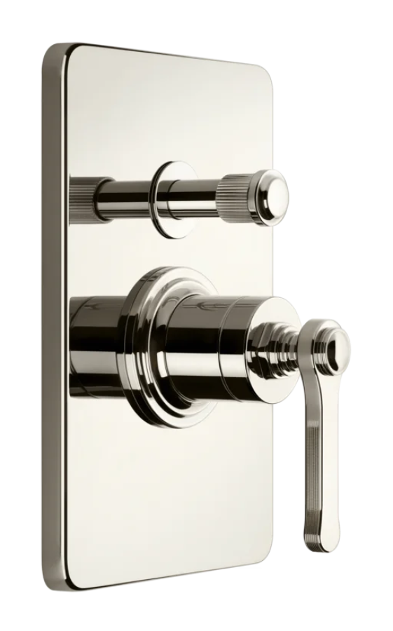 Cмеситель для душа Gessi Venti20, настенный, на 2 выхода, внешняя часть, цвет Nickel PVD
