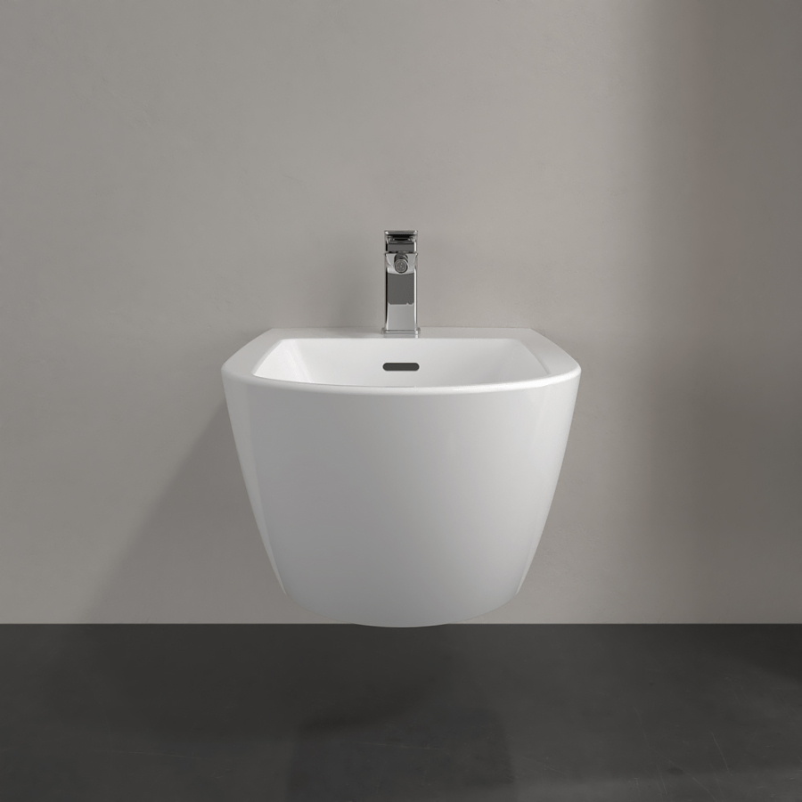 Биде Villeroy&Boch Subway 3.0, 375х560 мм, подвесное, с отверстием для 1-позиционного смесителя, с переливом, цвет Альп. белый CeramicPlus - изображение 4