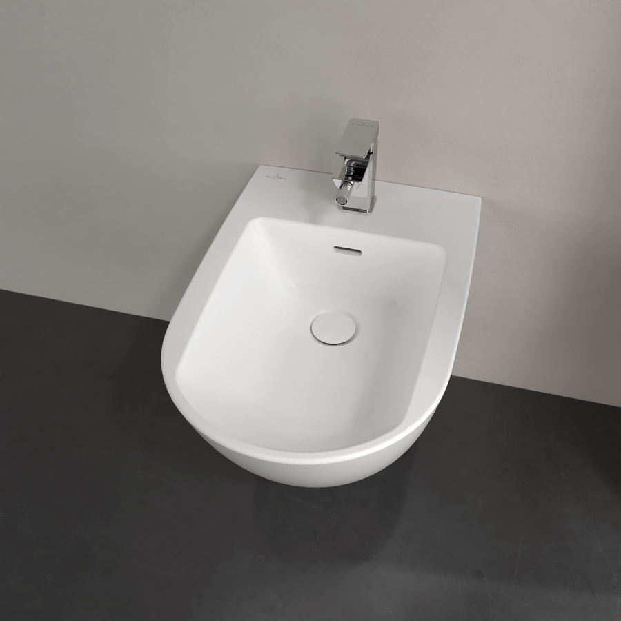 Биде Villeroy&Boch Subway 3.0, 375х560 мм, подвесное, с отверстием для 1-позиционного смесителя, с переливом, цвет Альп. белый CeramicPlus - изображение 2