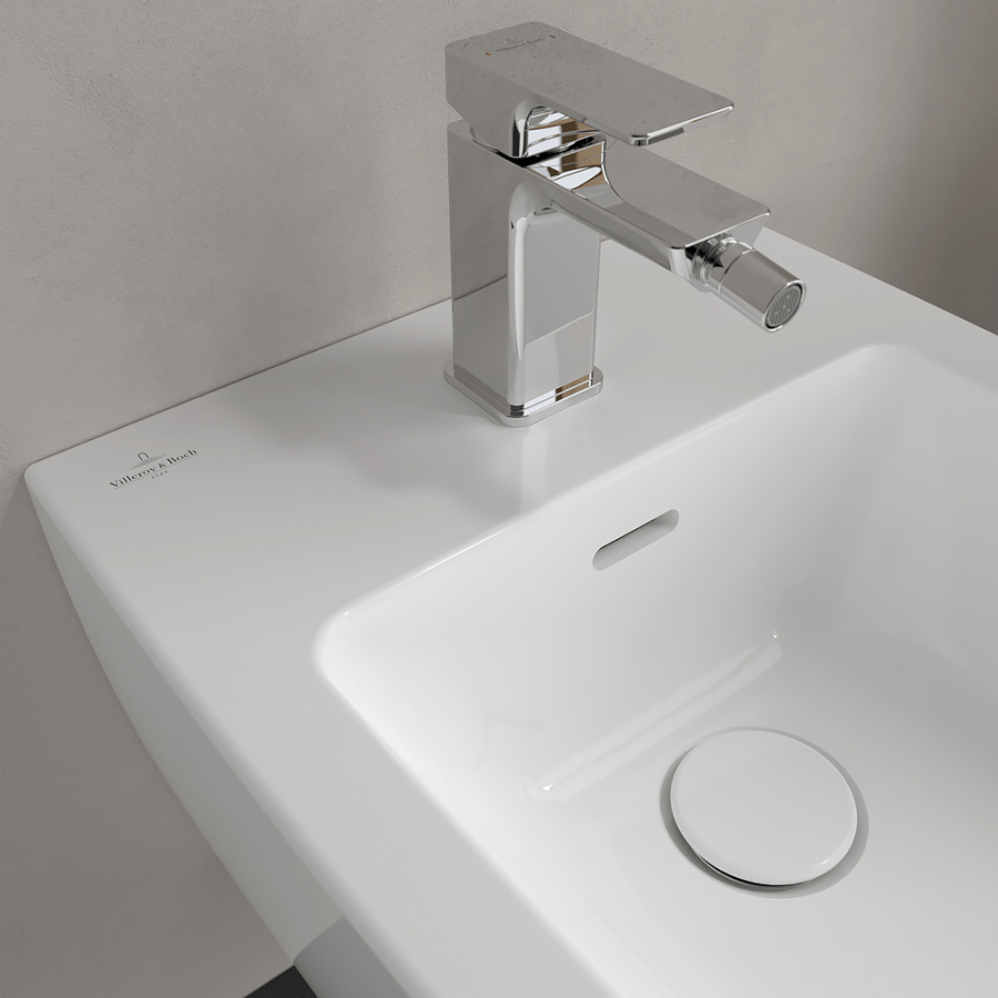 Биде Villeroy&Boch Subway 3.0, 375х560 мм, подвесное, с отверстием для 1-позиционного смесителя, с переливом, цвет Альп. белый CeramicPlus - изображение 5