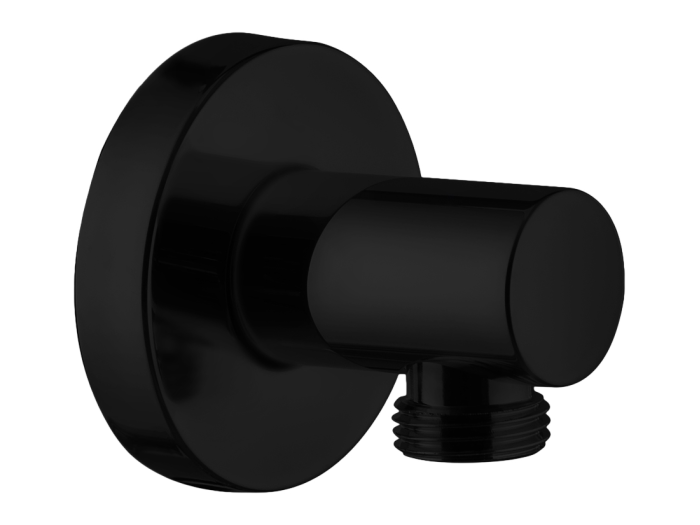 На изображении товар Подвод воды Carlo Frattini Wellness  1/2”, цвет черный матовый от официального представителя в Москве