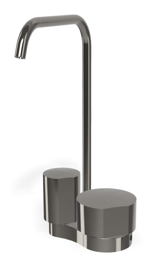 Смеситель для раковины Carlo Frattini SO, без ручек, c вращающимся изливом Ø10 мм, донным клапаном Click-Clack, 2 гибкими шлангами, L-149 мм, цвет чёрный хром