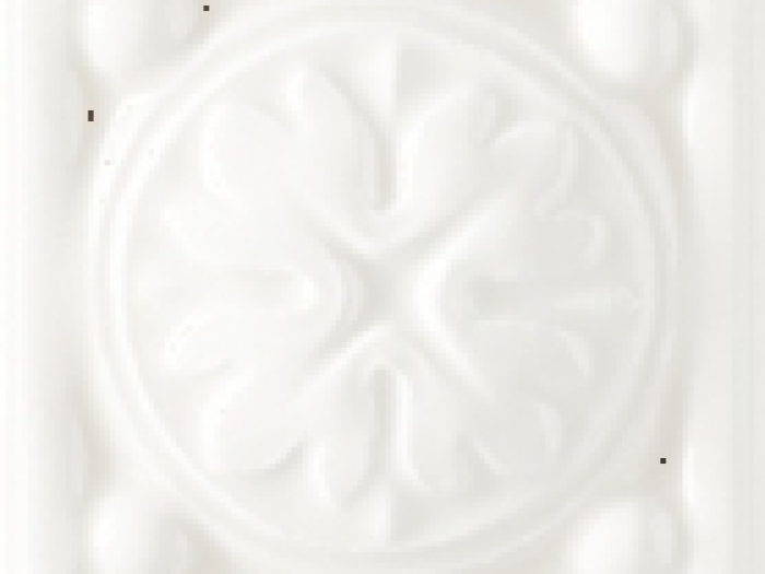 На изображении товар CERAMICHE GRAZIA Вставка ESSENZE VOLUTA TOZZETTO 6X6 BIANCO CRAQUELE от официального представителя в Москве