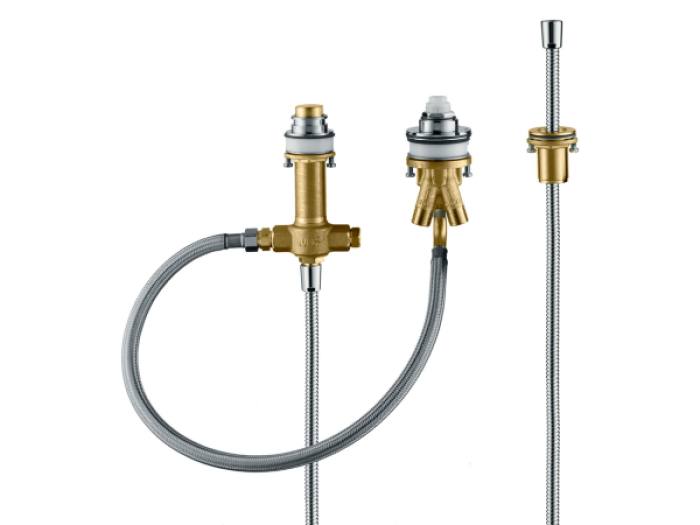 На изображении товар Скрытая часть смесителя Hansgrohe, однорычажного, на 3 отверстия, на борт ванны, для 32551000, 74551000, 71731000, 71731000, 72417000, 71313000 от официального представителя в Москве