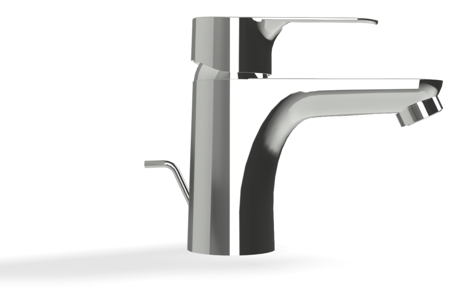 Смеситель для раковины Carlo Frattini Serie 22, однорычажный, c донным клапаном 1"1/4 с переливом, 2 гибкими шлангами, Н-123 мм, цвет хром - изображение 2