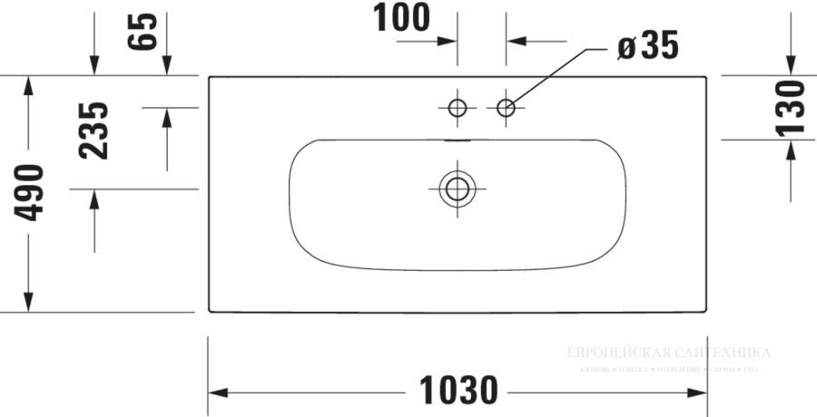 Раковина 1030х490 мм, мебельная, Duravit Viu, белая - изображение 4