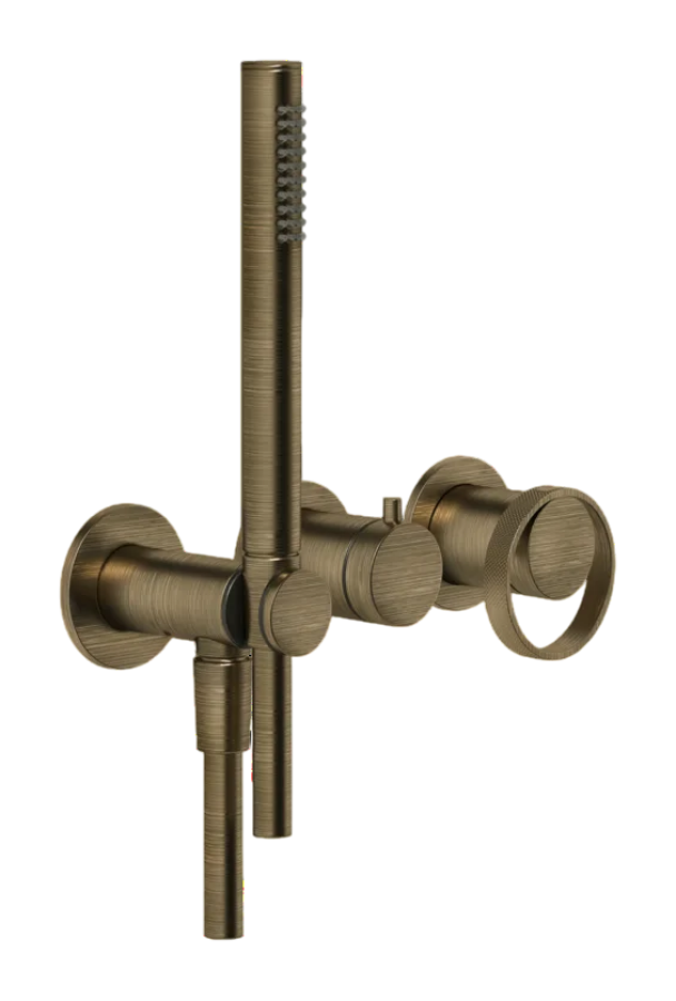 Смесителя для душа Gessi Anello, встраиваемый, однорычажный, 265х100 мм, внешняя часть, цвет Antique Brass