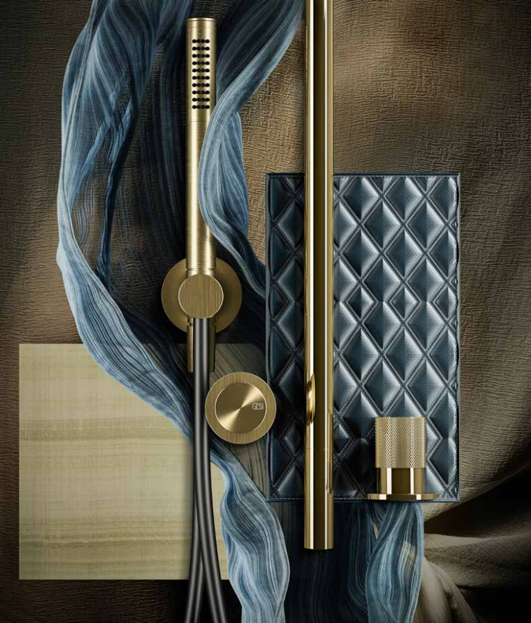 Шланговое подсоединение Gessi, с держателем лейки, цвет Brass PVD - изображение 2
